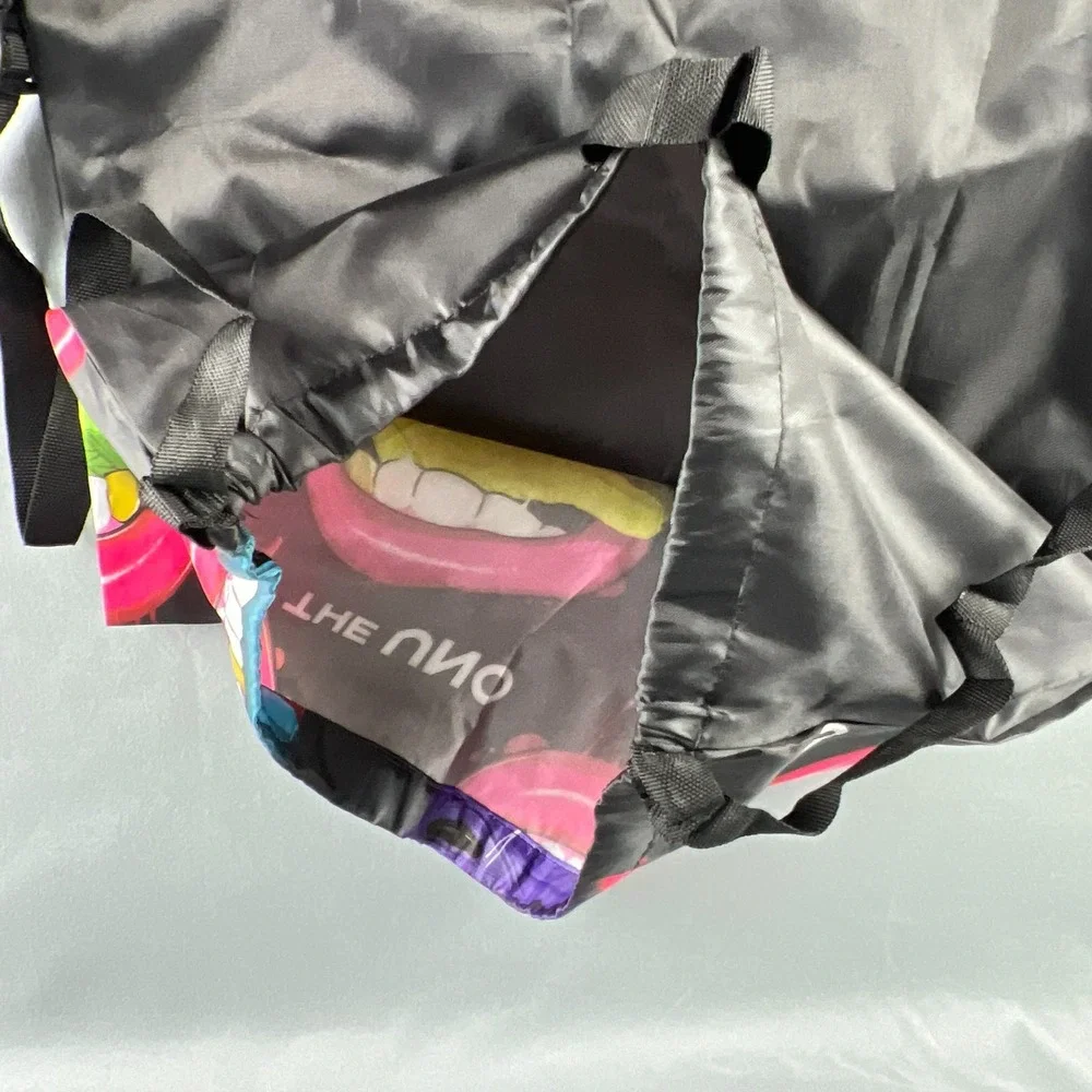Skechers The Uno Drawstring Bag Mens Black Multi Lips Graphic Adjustable Strap